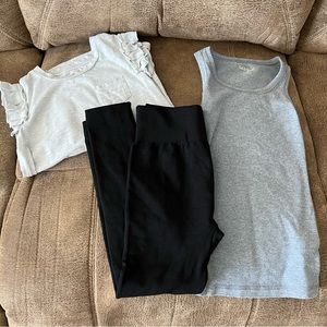 Girls Fleece Pants and 2 Tops